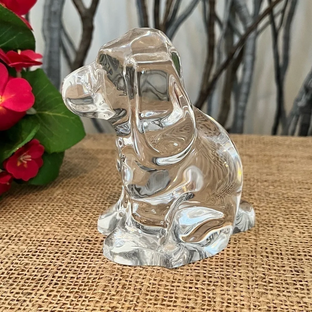 Vintage Orrefors Sweden Crystal Puppy Dog